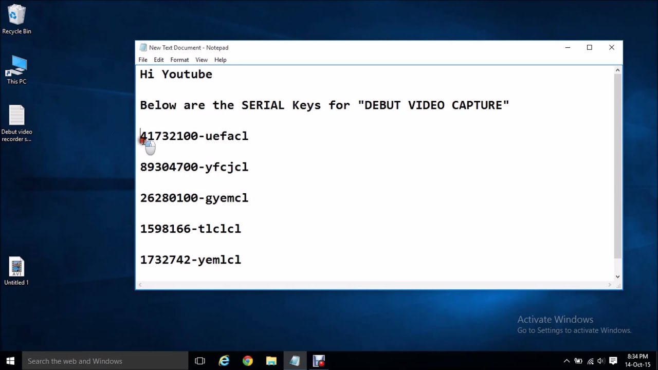 Debut Video Capture Software Serial Key 4.0